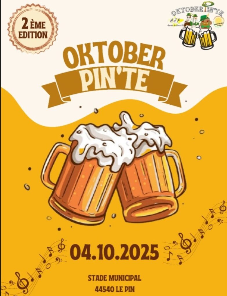 Oktober Pin'te : Fête de la bière à Le Pin, le 4 Octobre 2025. Le 2ème édition.